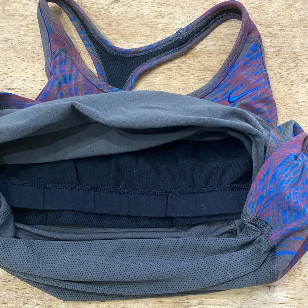 Nike Dri Fit Women’s M Multi Color Scribble Racerback Tank With‎ Sports Bra